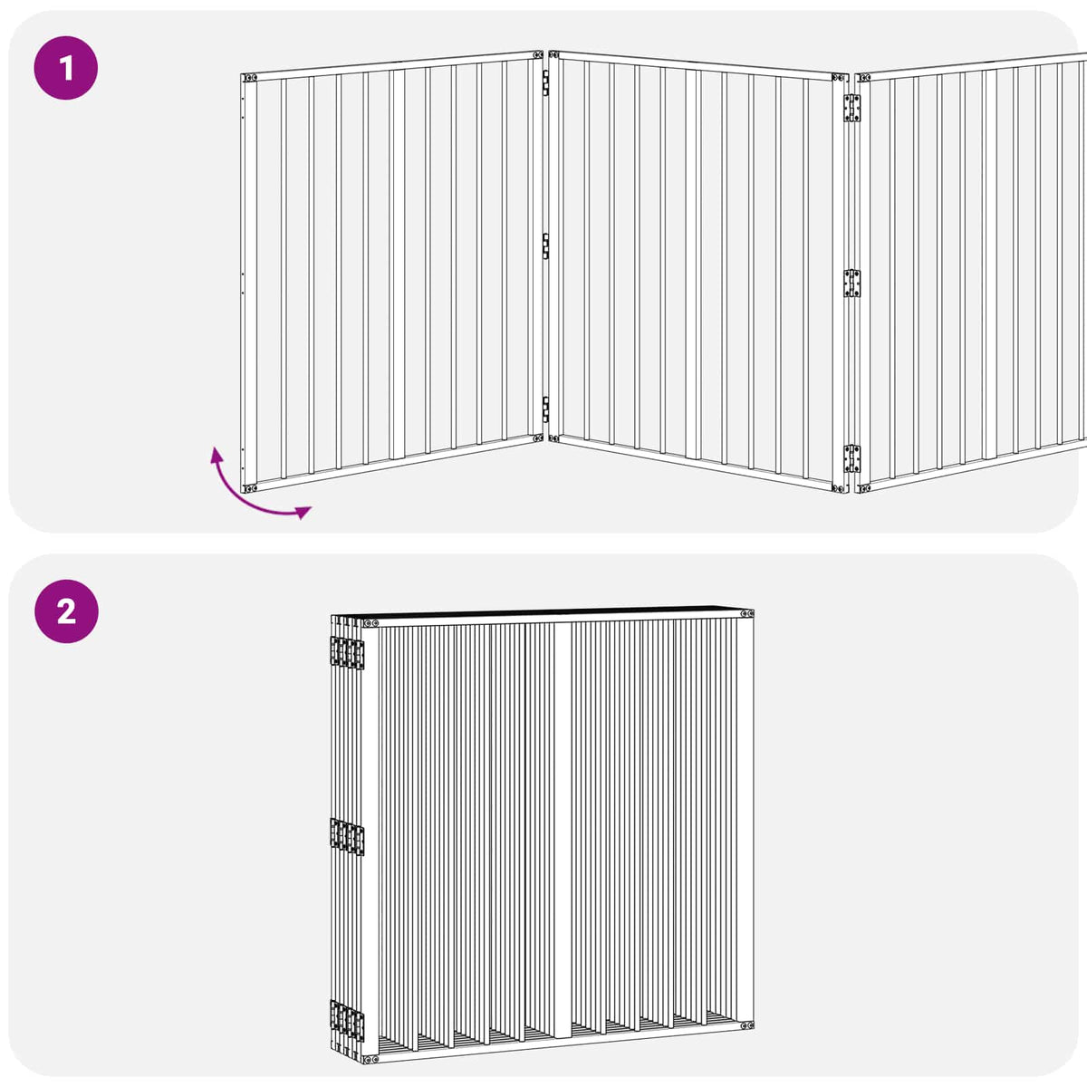 Vrata za pse 8 pcs Crna 80 x 80 cm Cinkani čelik