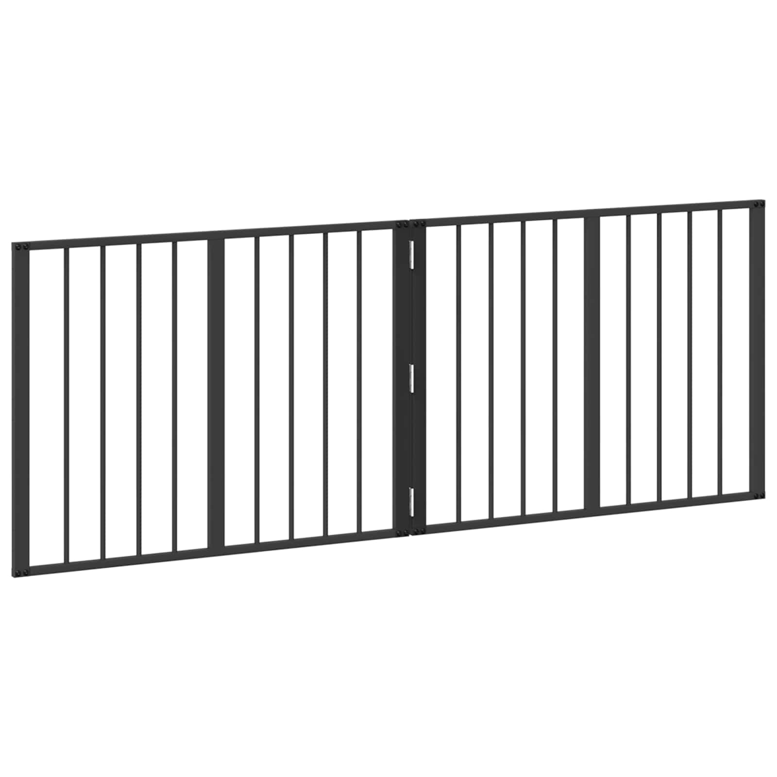 Vrata za pse 2 pcs Crna 80 x 60 cm Cinkani čelik