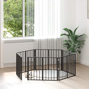 Vrata za pse 6 pcs Crna 80 x 60 cm Cinkani čelik
