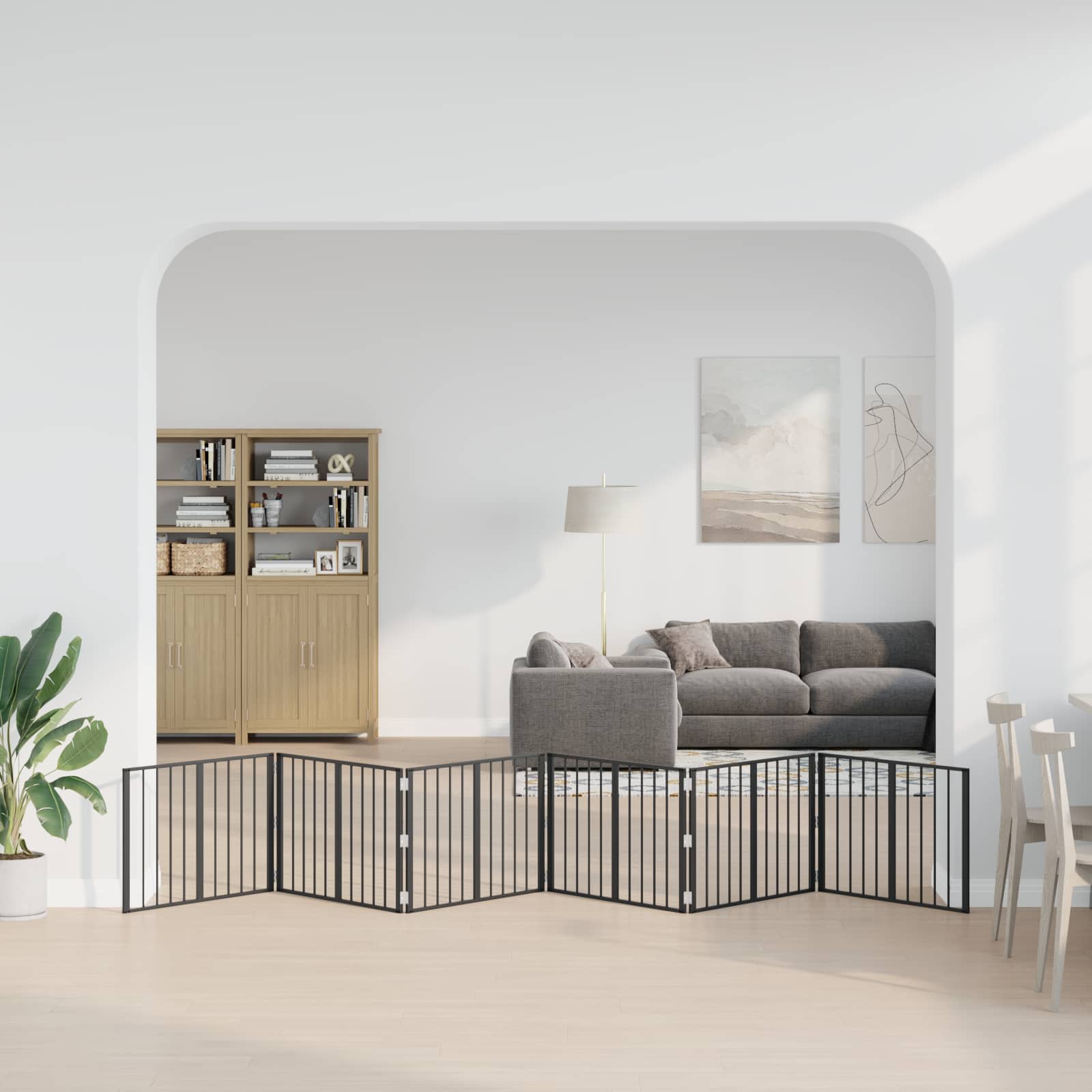 Vrata za pse 6 pcs Crna 80 x 60 cm Cinkani čelik