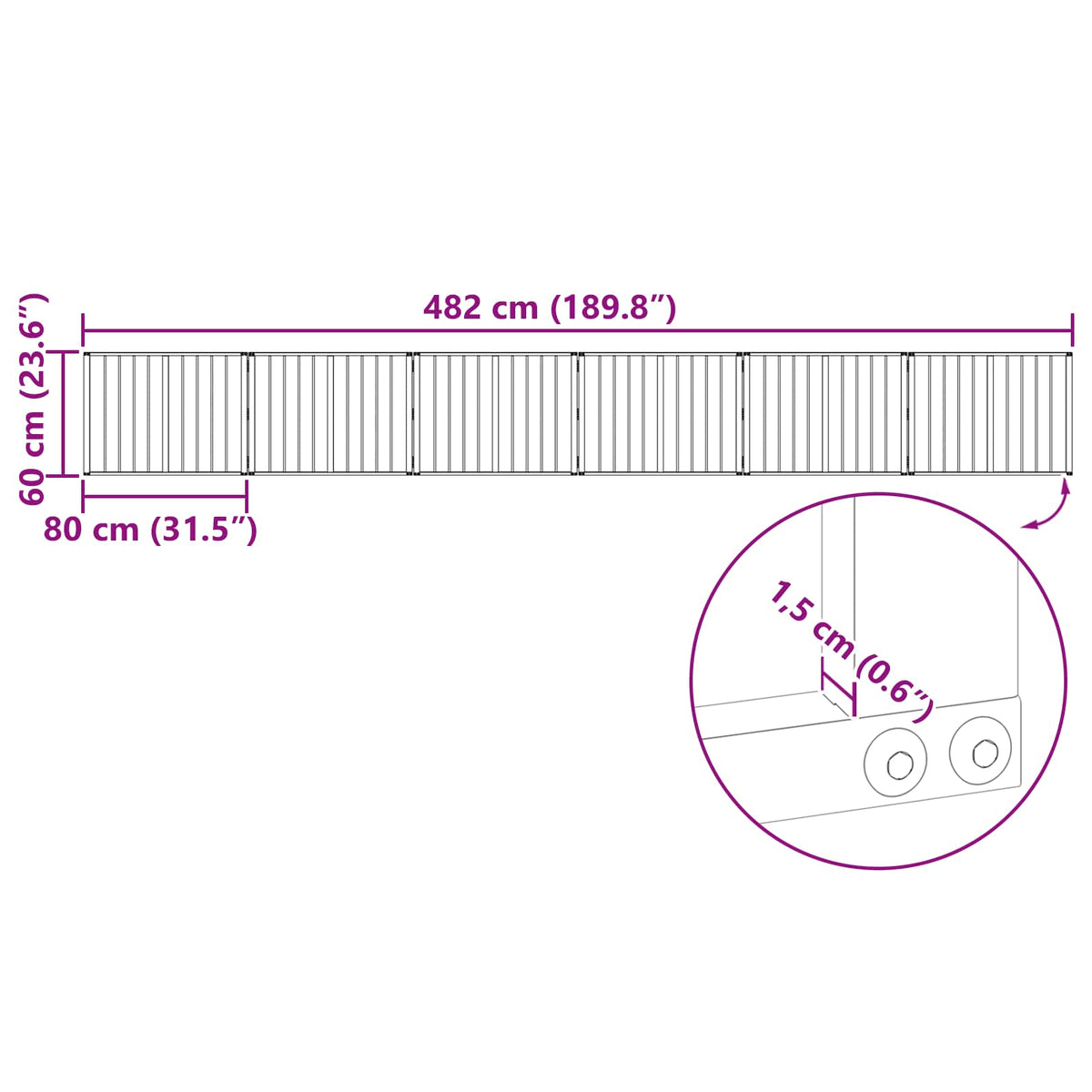 Vrata za pse 6 pcs Crna 80 x 60 cm Cinkani čelik