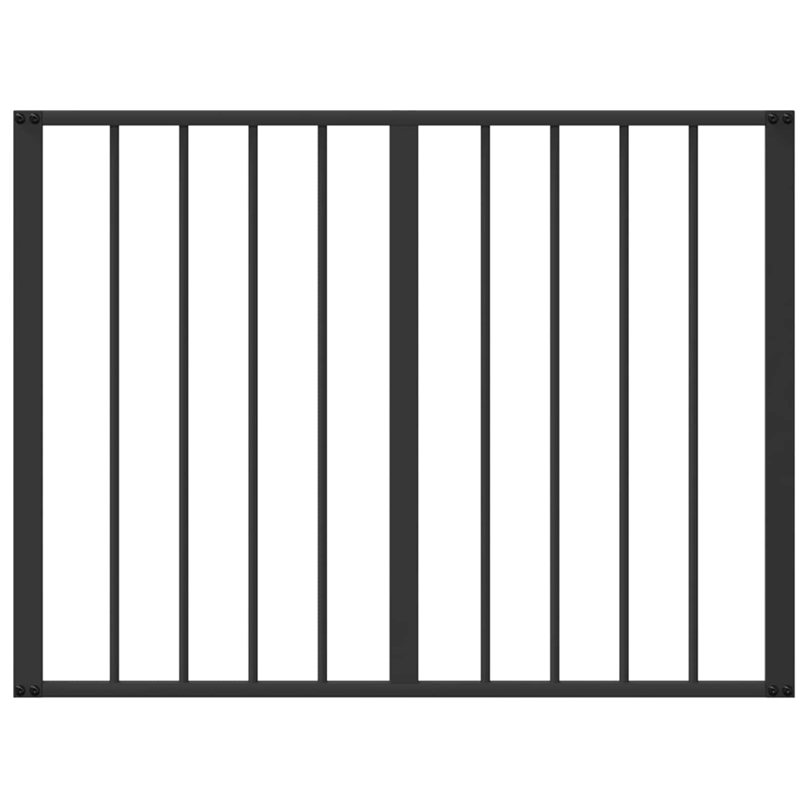 Vrata za pse 8 pcs Crna 80 x 60 cm Cinkani čelik
