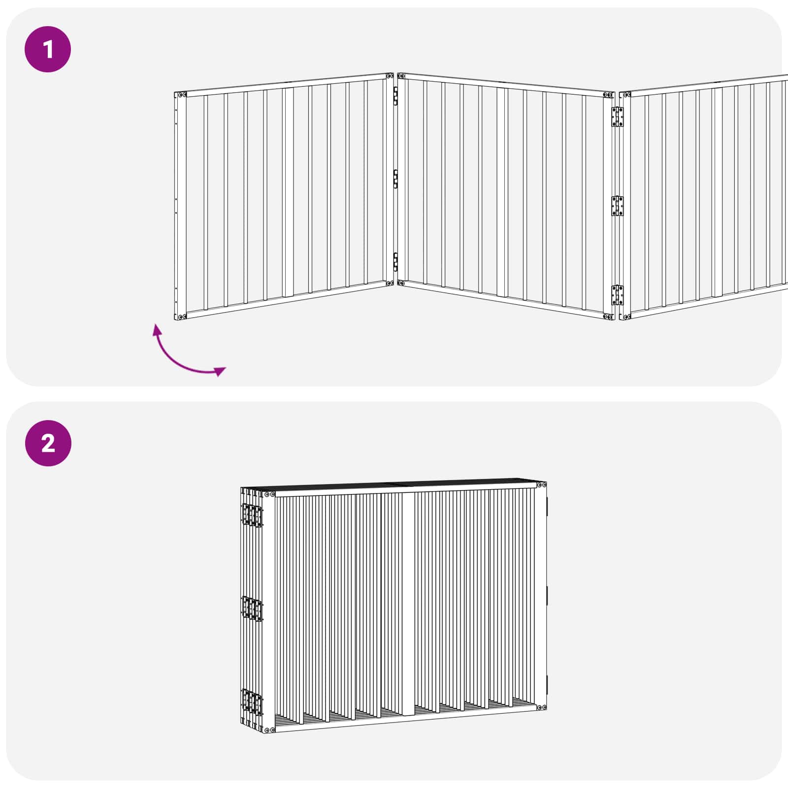Vrata za pse 8 pcs Crna 80 x 60 cm Cinkani čelik