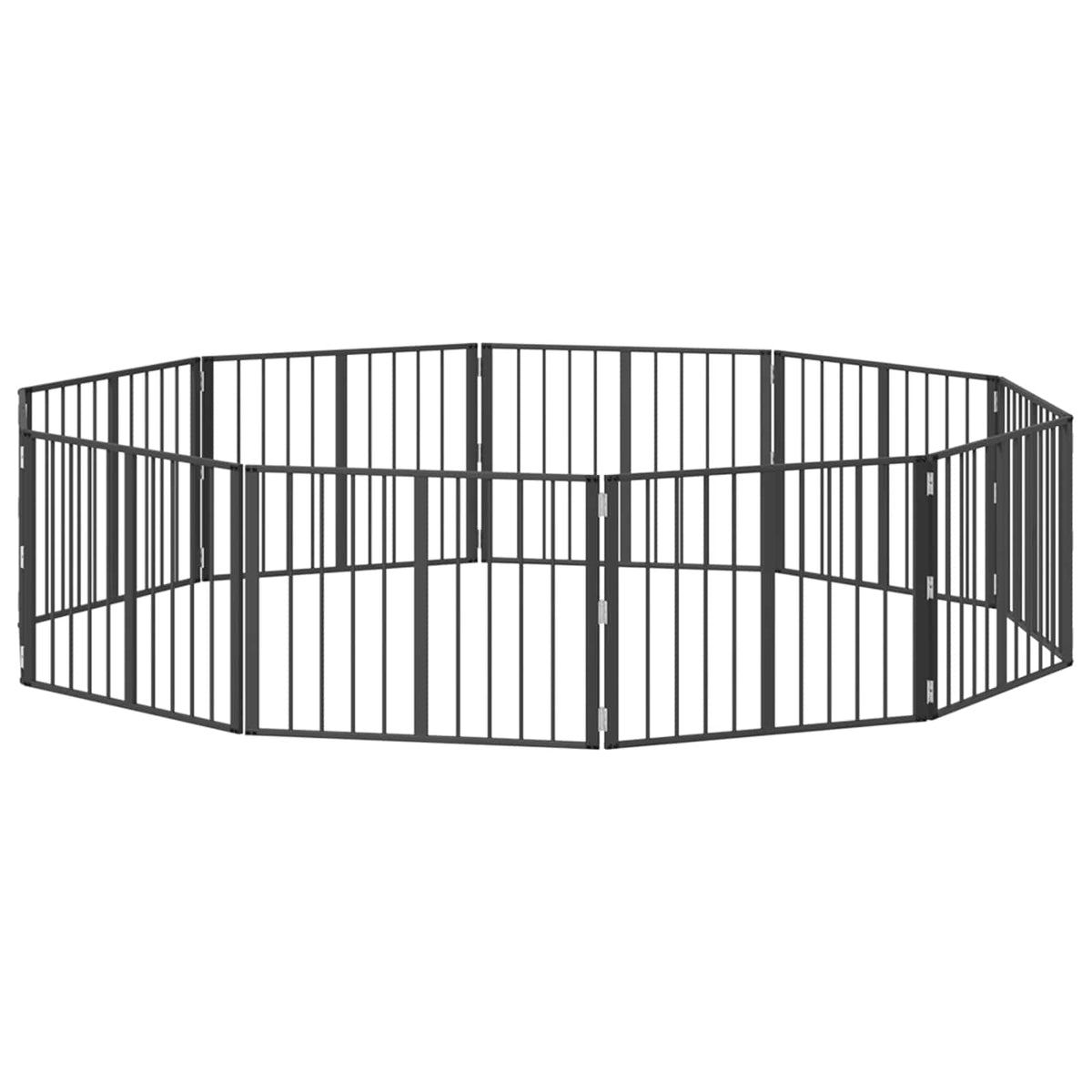 Vrata za pse 10 pcs Crna 80 x 60 cm Cinkani čelik
