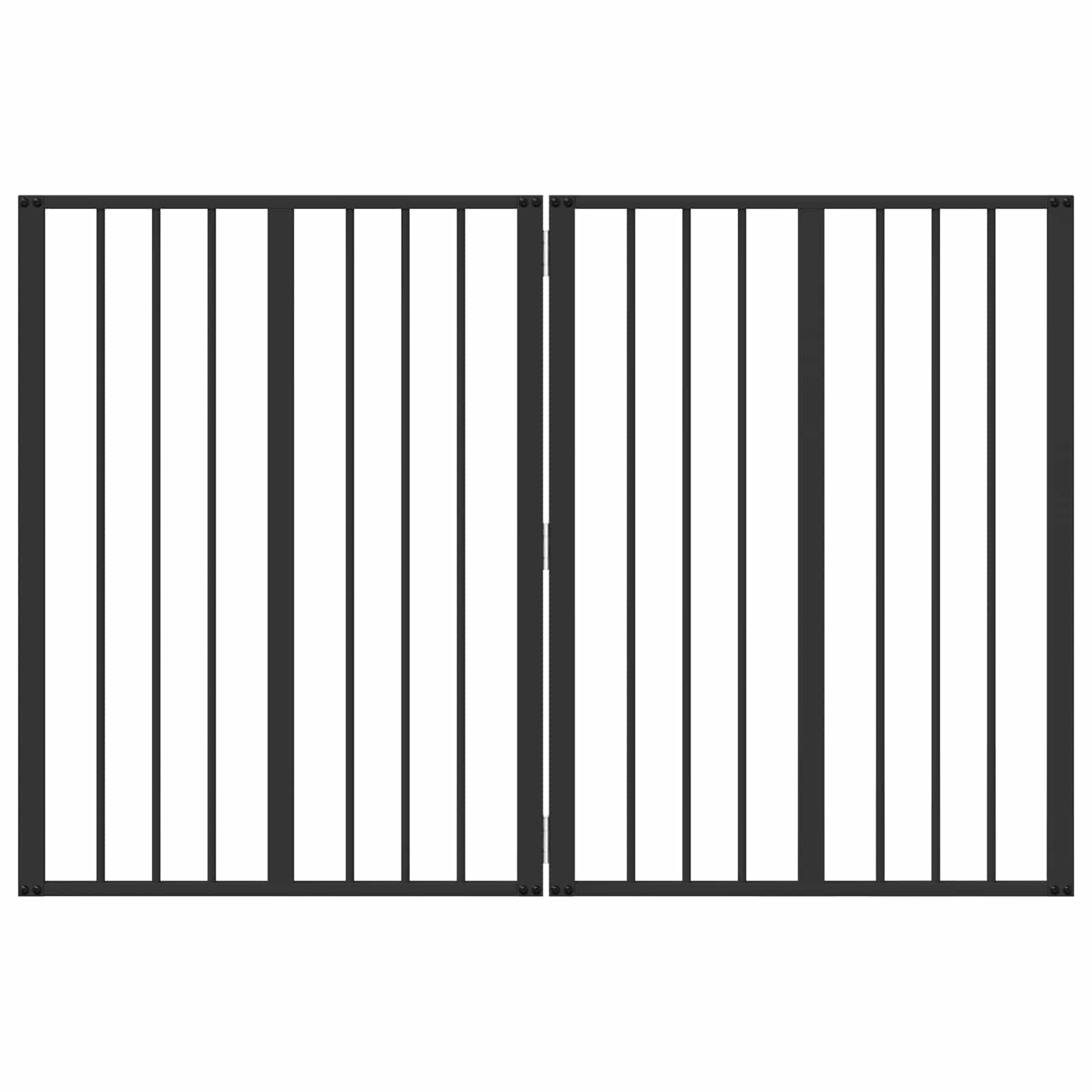 Vrata za pse 2 pcs Crna 60 x 80 cm Cinkani čelik