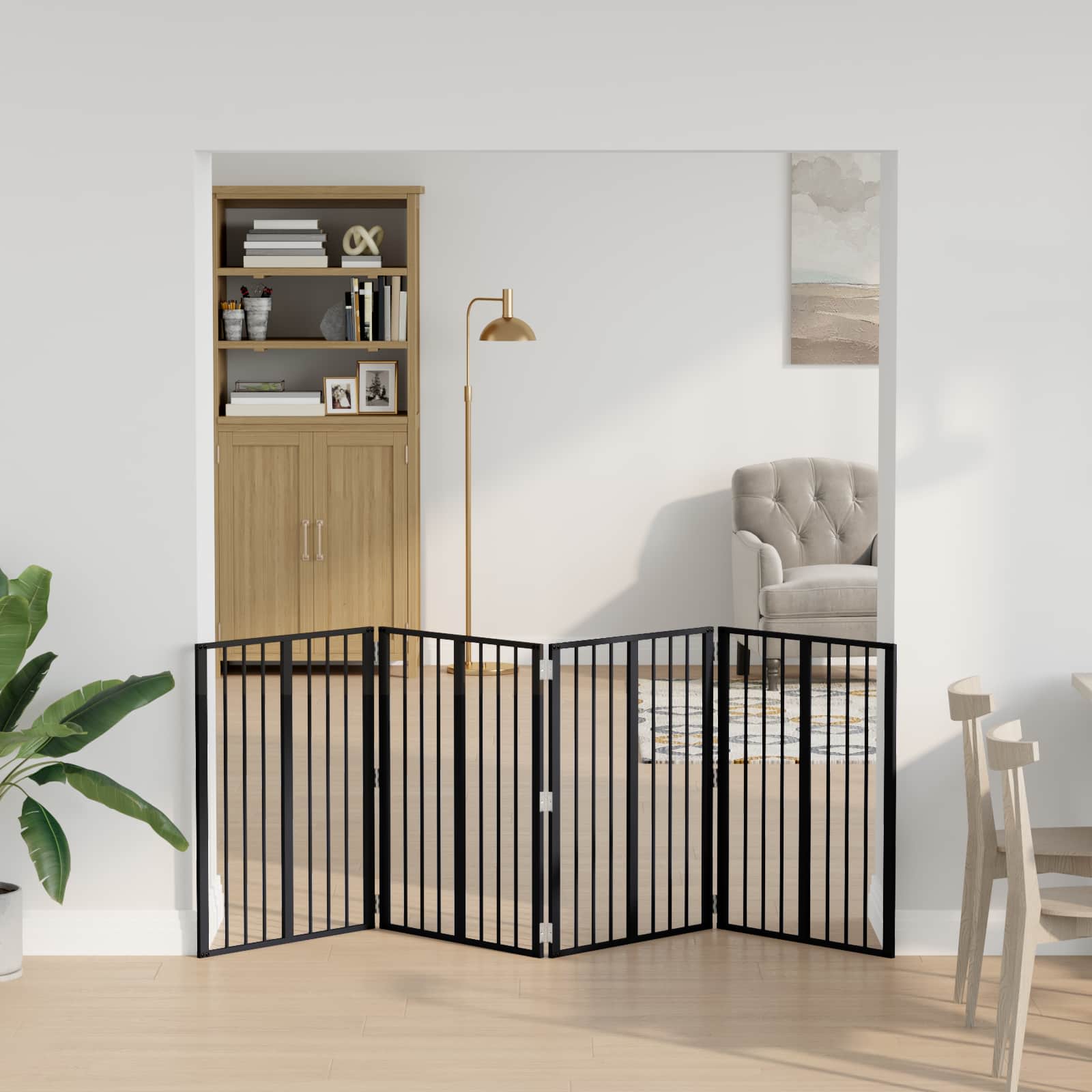 Vrata za pse 4 pcs Crna 60 x 80 cm Cinkani čelik