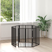 Vrata za pse 6 pcs Crna 60 x 80 cm Cinkani čelik