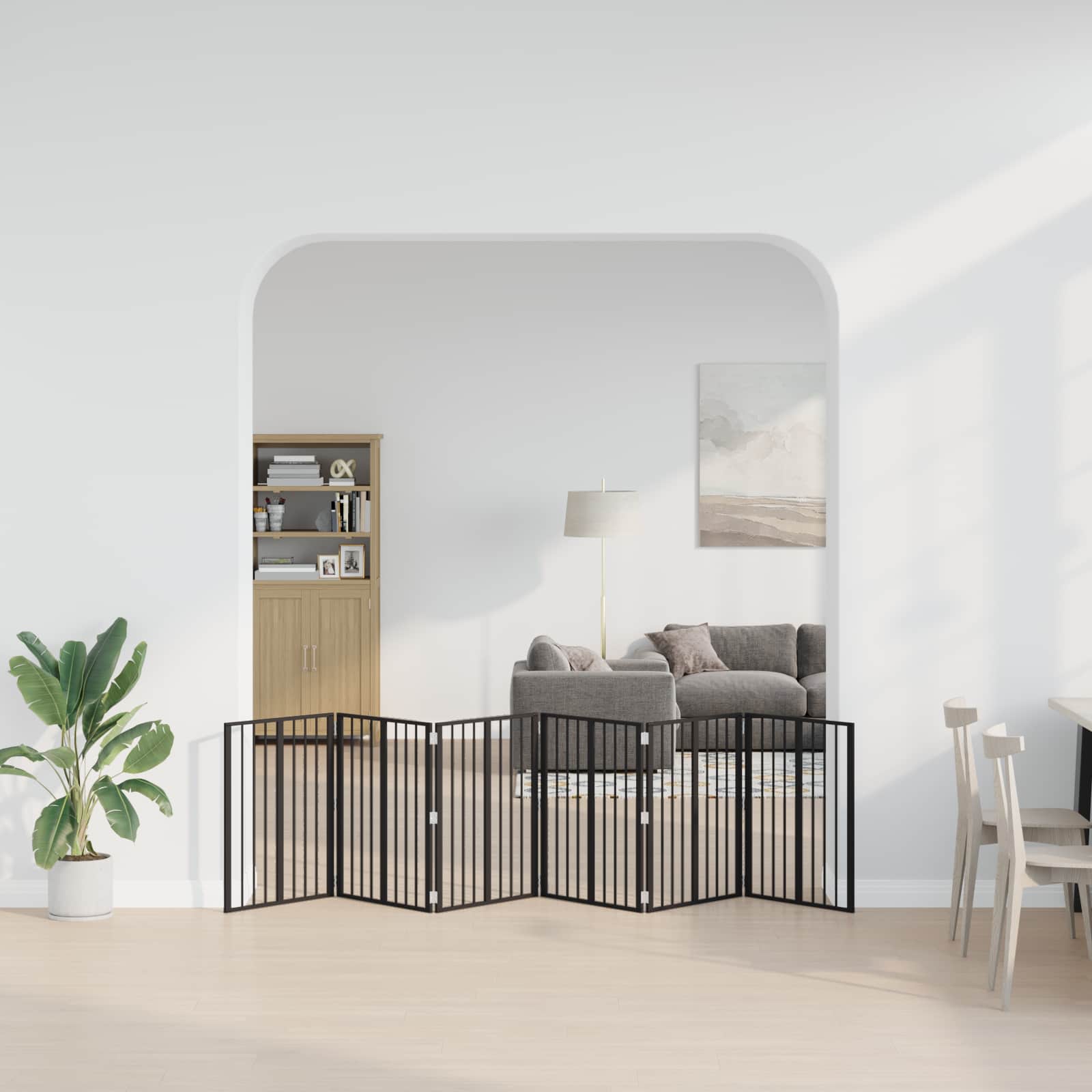 Vrata za pse 6 pcs Crna 60 x 80 cm Cinkani čelik
