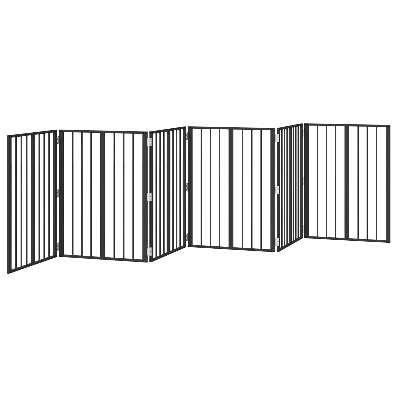 Vrata za pse 6 pcs Crna 60 x 80 cm Cinkani čelik