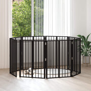 Vrata za pse 8 pcs Crna 60 x 80 cm Cinkani čelik