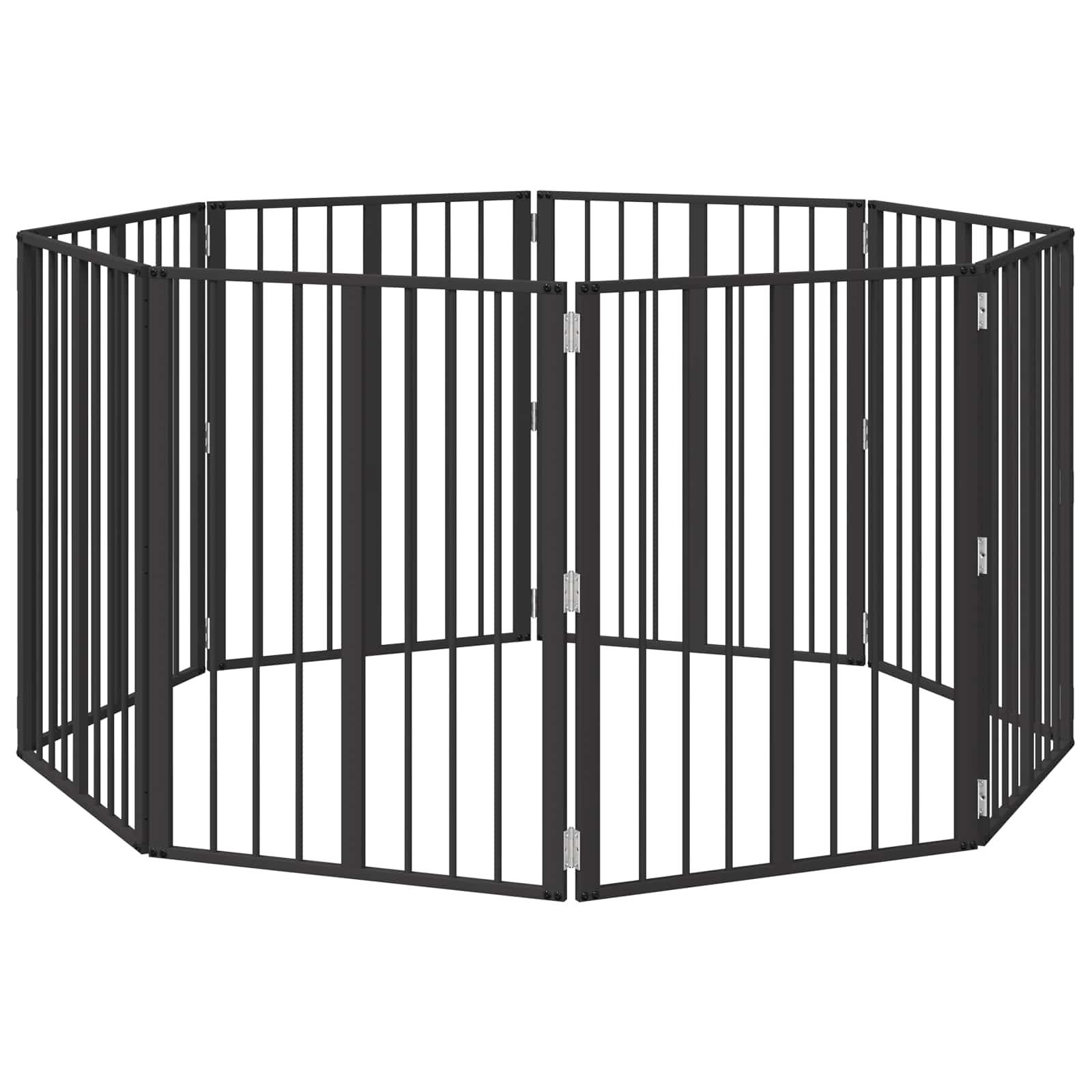 Vrata za pse 8 pcs Crna 60 x 80 cm Cinkani čelik