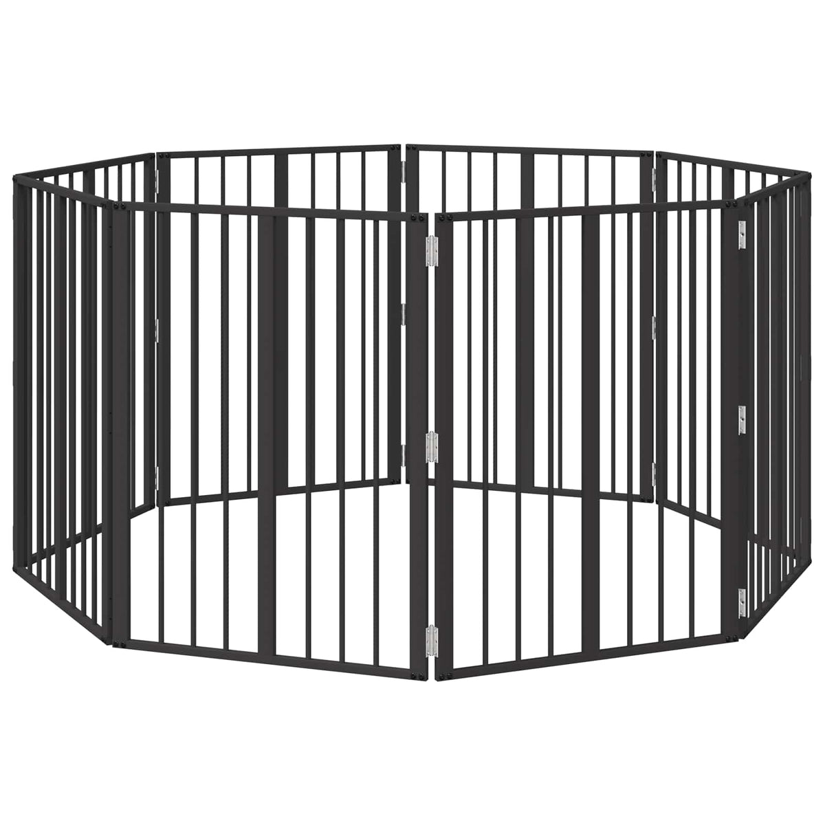 Vrata za pse 8 pcs Crna 60 x 80 cm Cinkani čelik