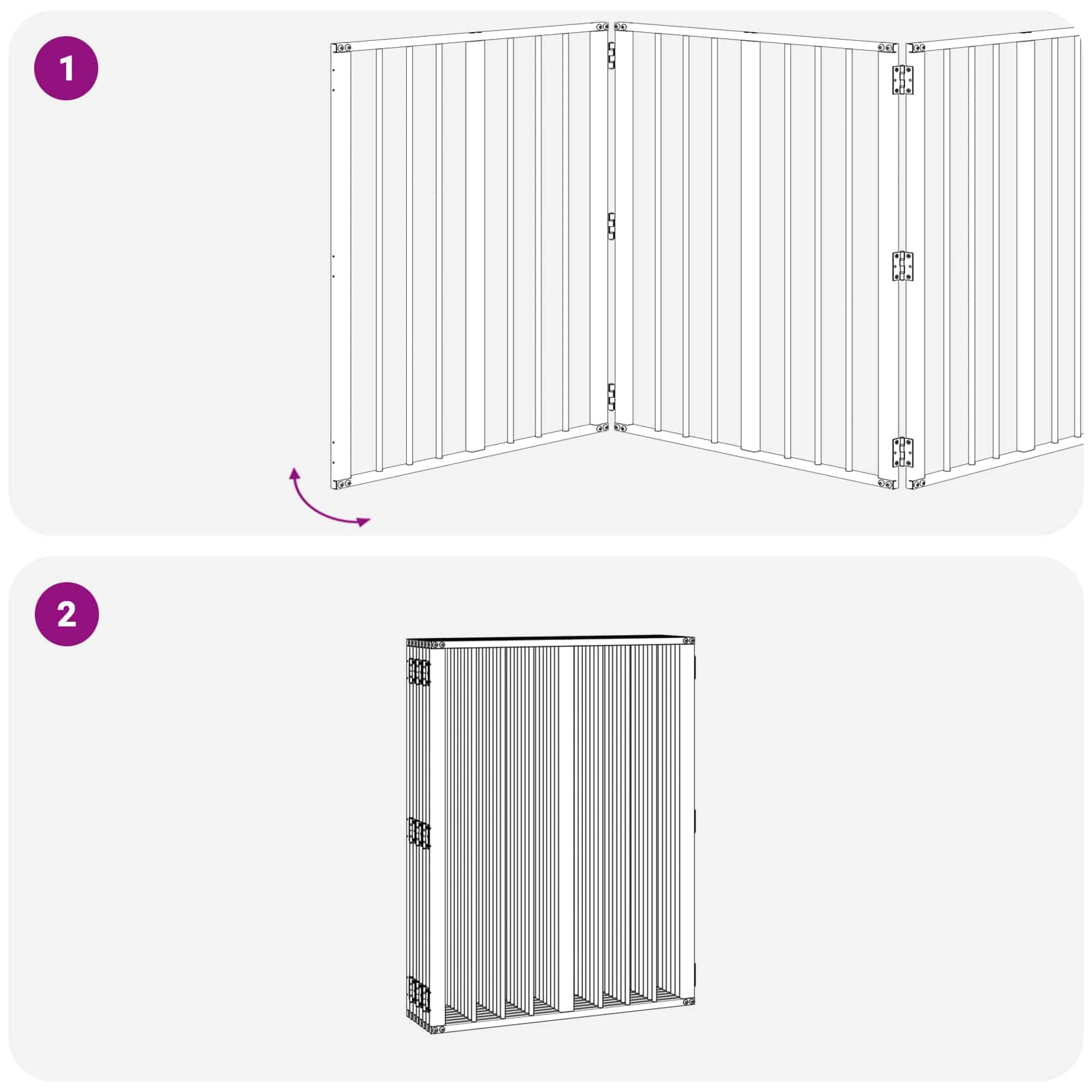 Vrata za pse 8 pcs Crna 60 x 80 cm Cinkani čelik