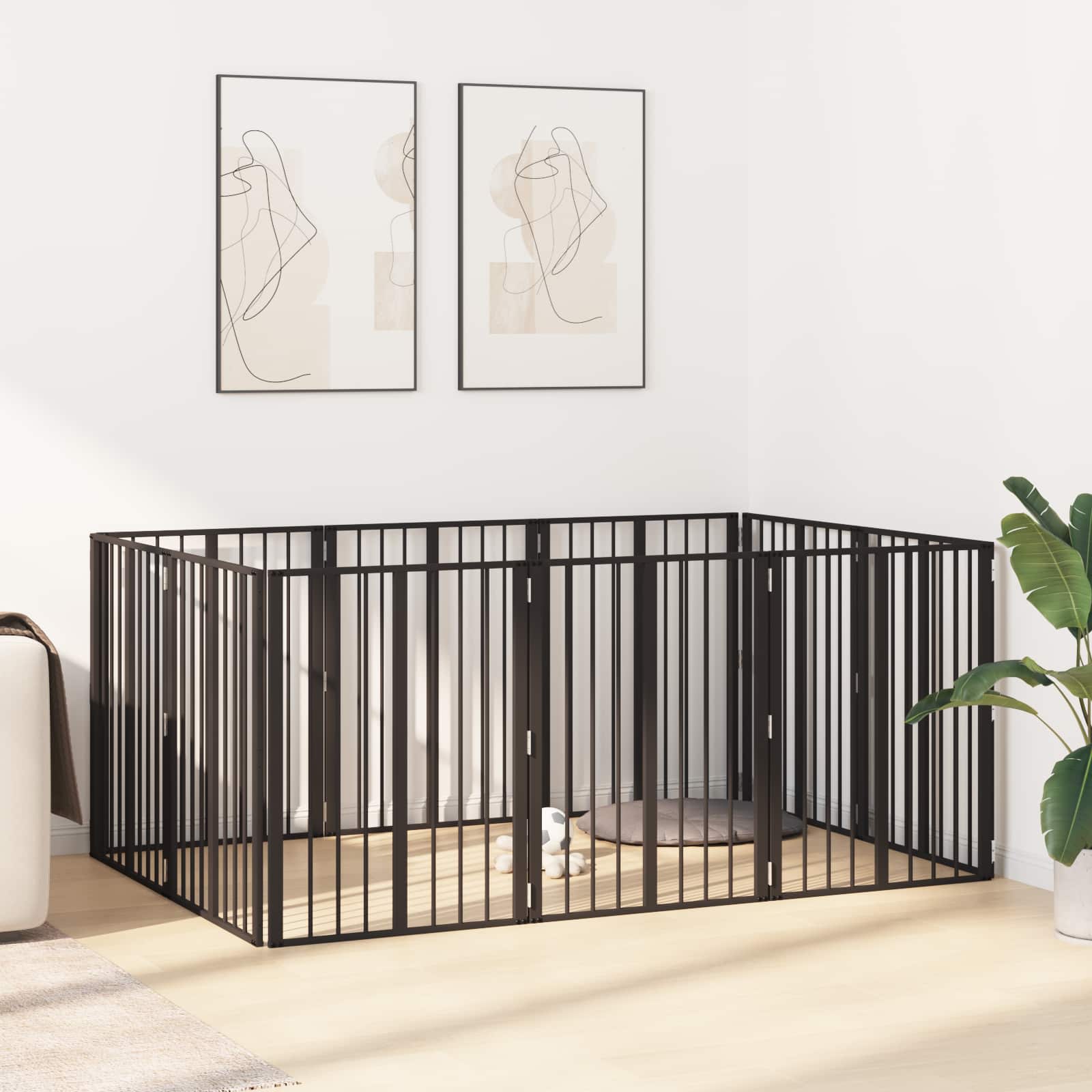 Vrata za pse 10 pcs Crna 60 x 80 cm Cinkani čelik