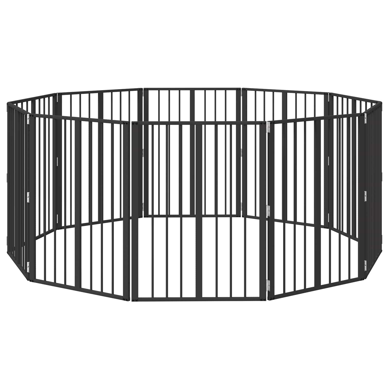 Vrata za pse 10 pcs Crna 60 x 80 cm Cinkani čelik