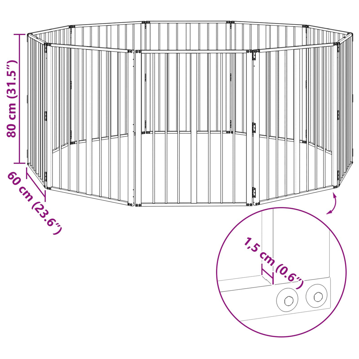 Vrata za pse 10 pcs Crna 60 x 80 cm Cinkani čelik