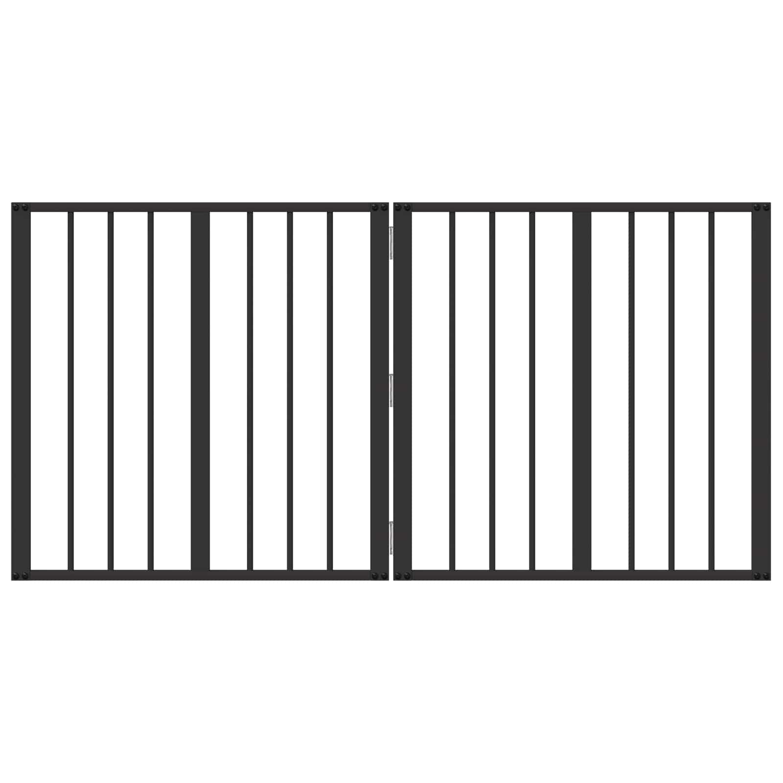 Vrata za pse 2 pcs Crna 60 x 60 cm Cinkani čelik