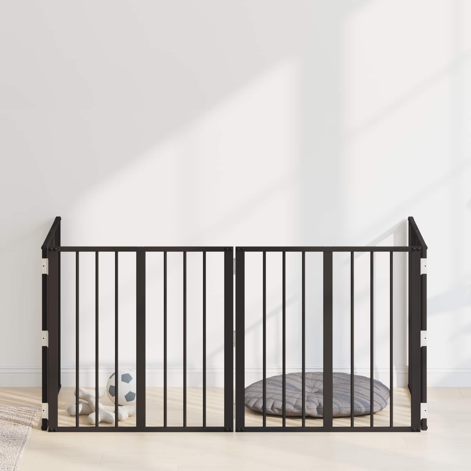 Vrata za pse 4 pcs Crna 60 x 60 cm Cinkani čelik