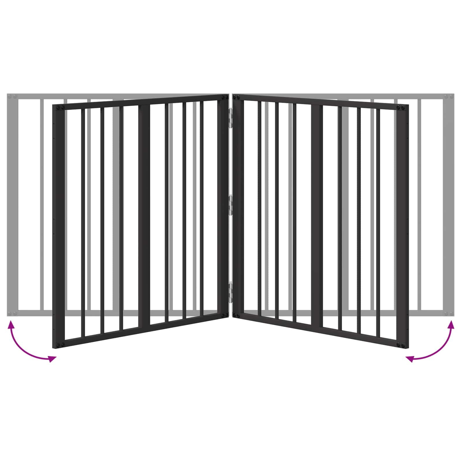 Vrata za pse 4 pcs Crna 60 x 60 cm Cinkani čelik