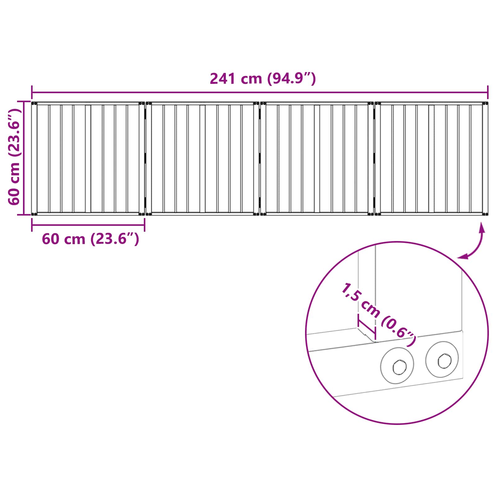 Vrata za pse 4 pcs Crna 60 x 60 cm Cinkani čelik