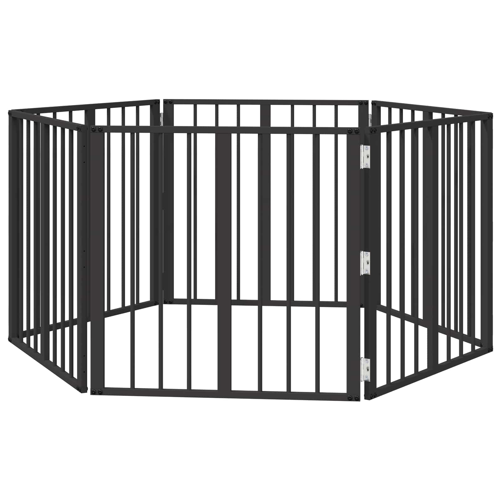 Vrata za pse 6 pcs Crna 60 x 60 cm Cinkani čelik
