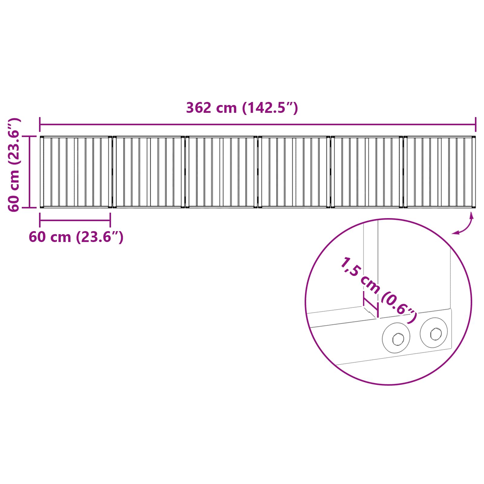 Vrata za pse 6 pcs Crna 60 x 60 cm Cinkani čelik