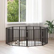 Vrata za pse 8 pcs Crna 60 x 60 cm Cinkani čelik