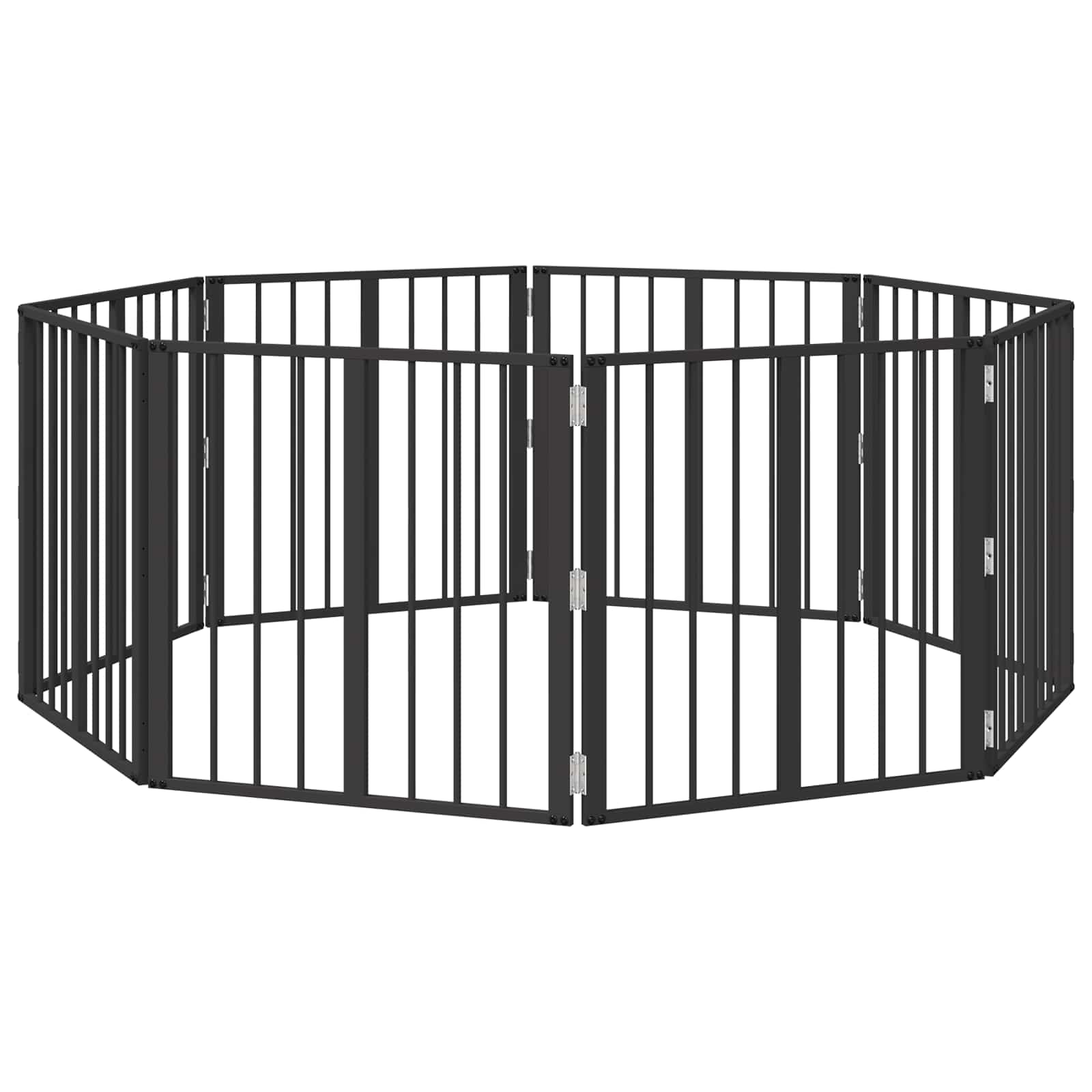 Vrata za pse 8 pcs Crna 60 x 60 cm Cinkani čelik