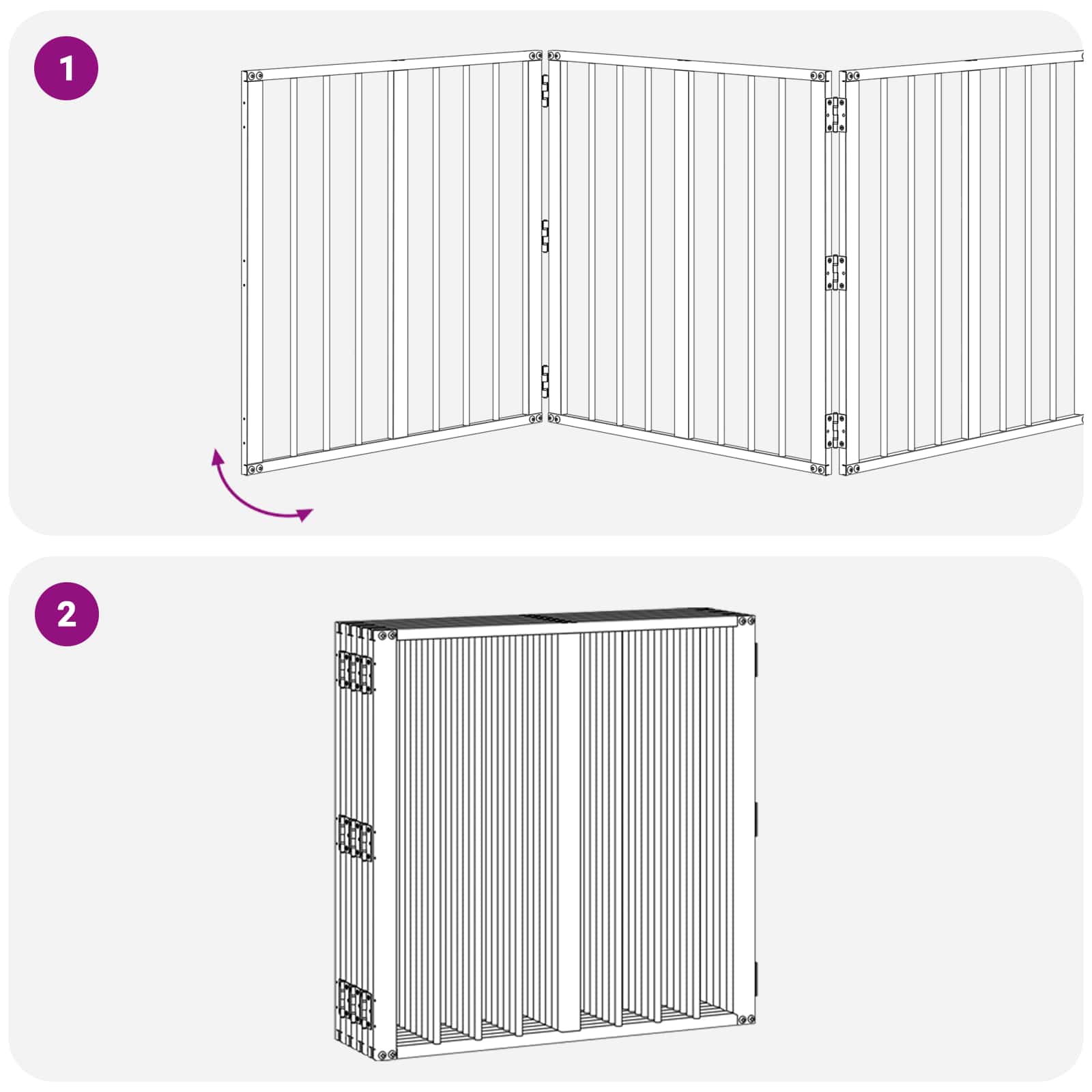 Vrata za pse 8 pcs Crna 60 x 60 cm Cinkani čelik
