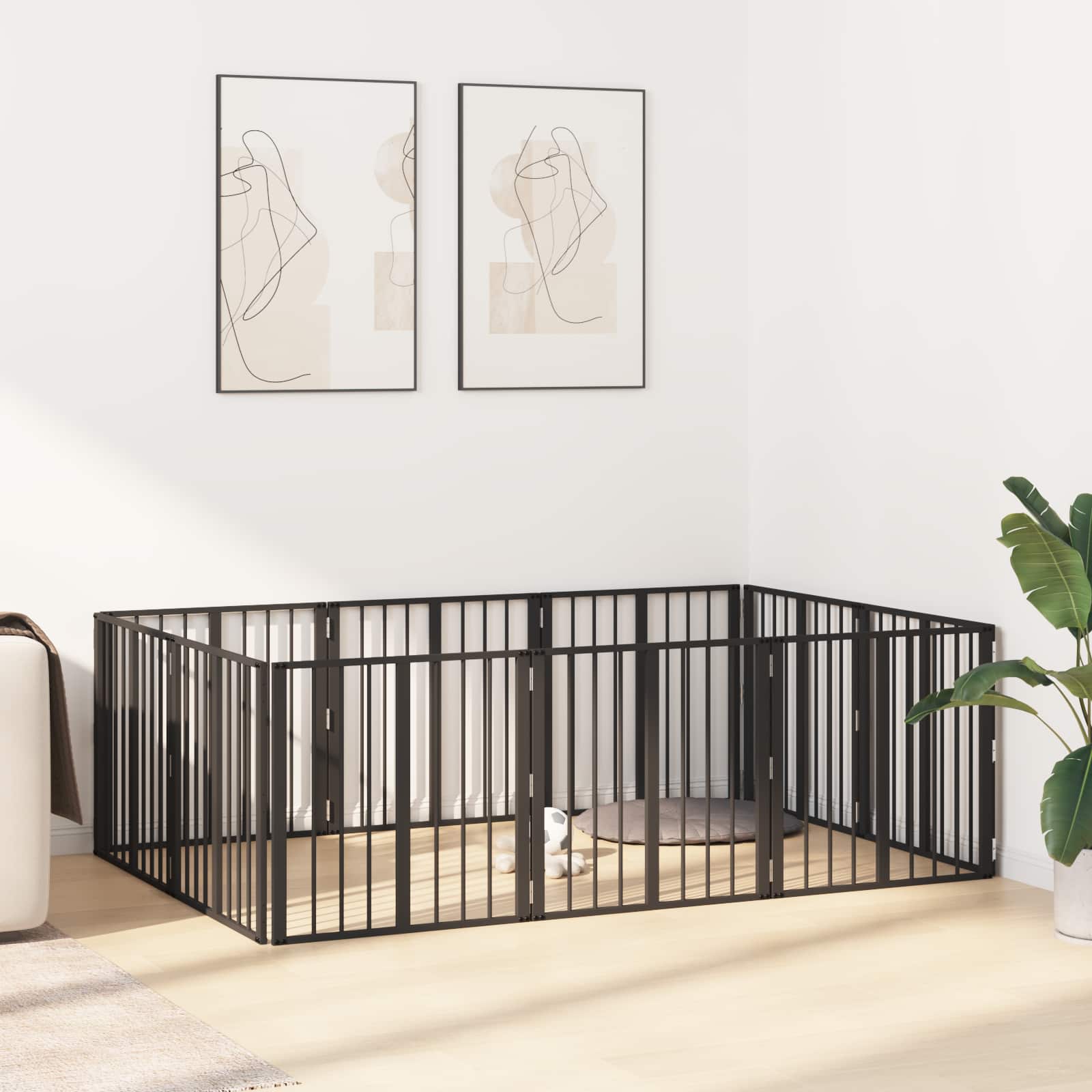 Vrata za pse 10 pcs Crna 60 x 60 cm Cinkani čelik