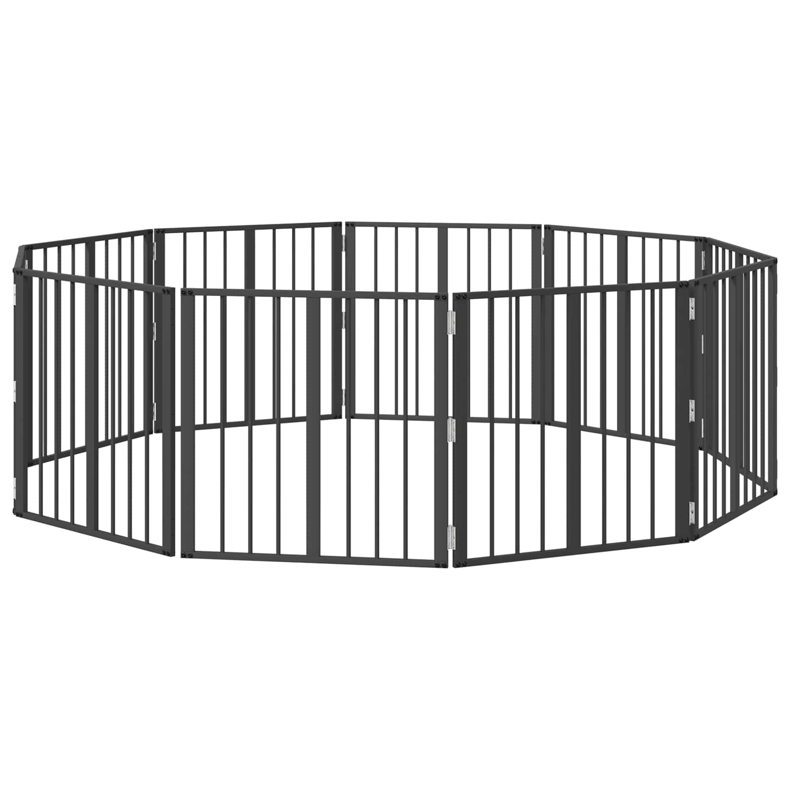 Vrata za pse 10 pcs Crna 60 x 60 cm Cinkani čelik