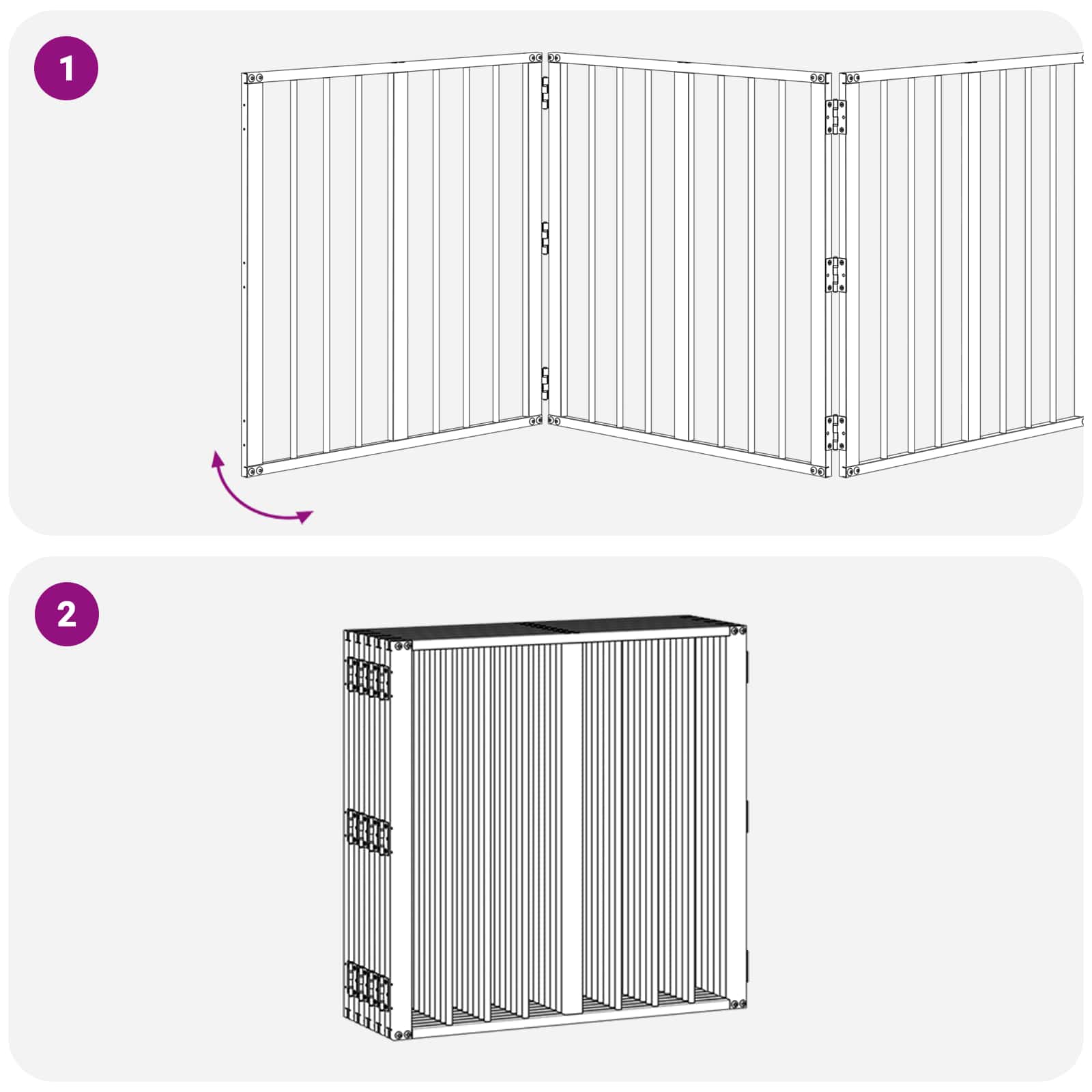 Vrata za pse 10 pcs Crna 60 x 60 cm Cinkani čelik
