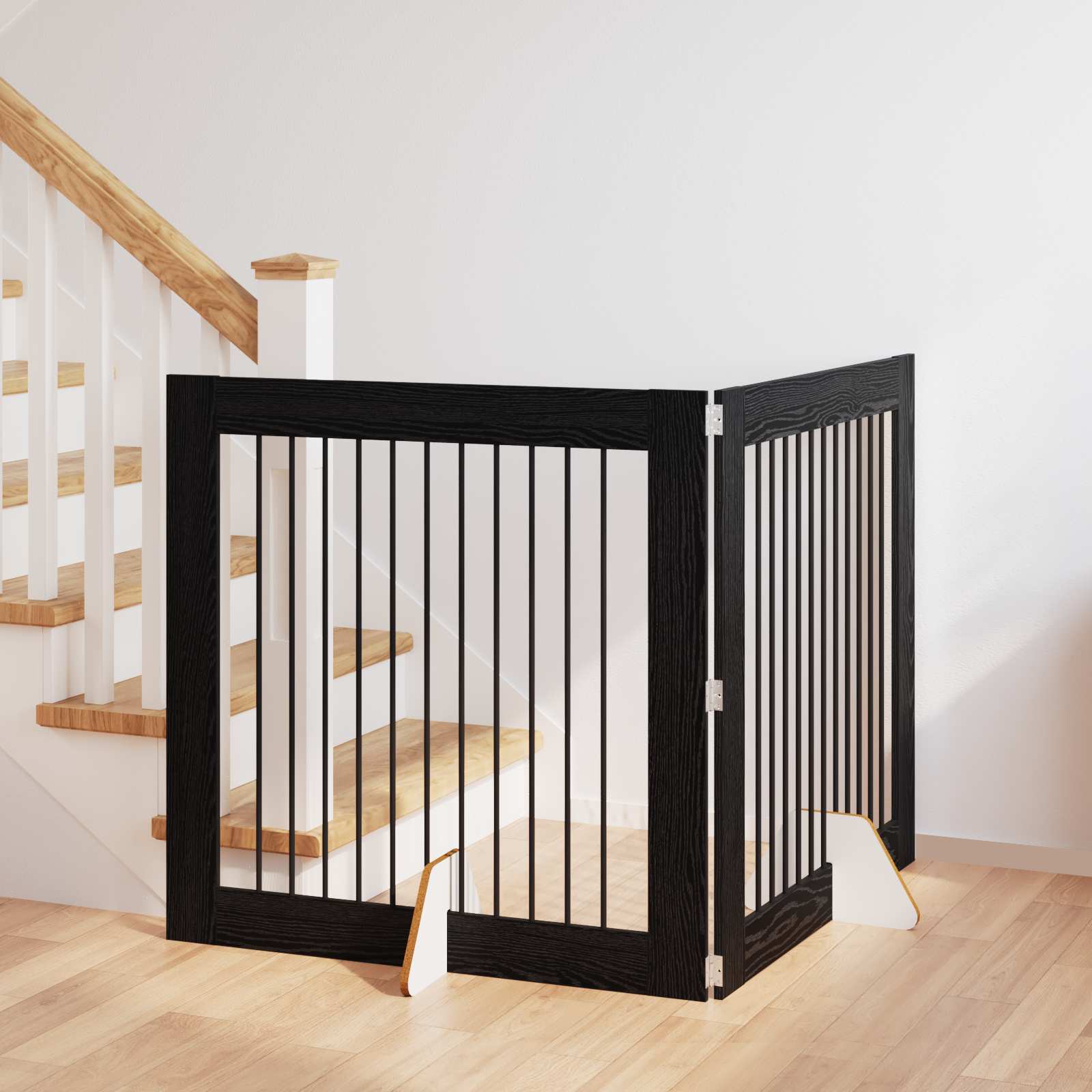 Vrata za pse s postoljem 2 pcs Crni hrast 100 x 100 cm