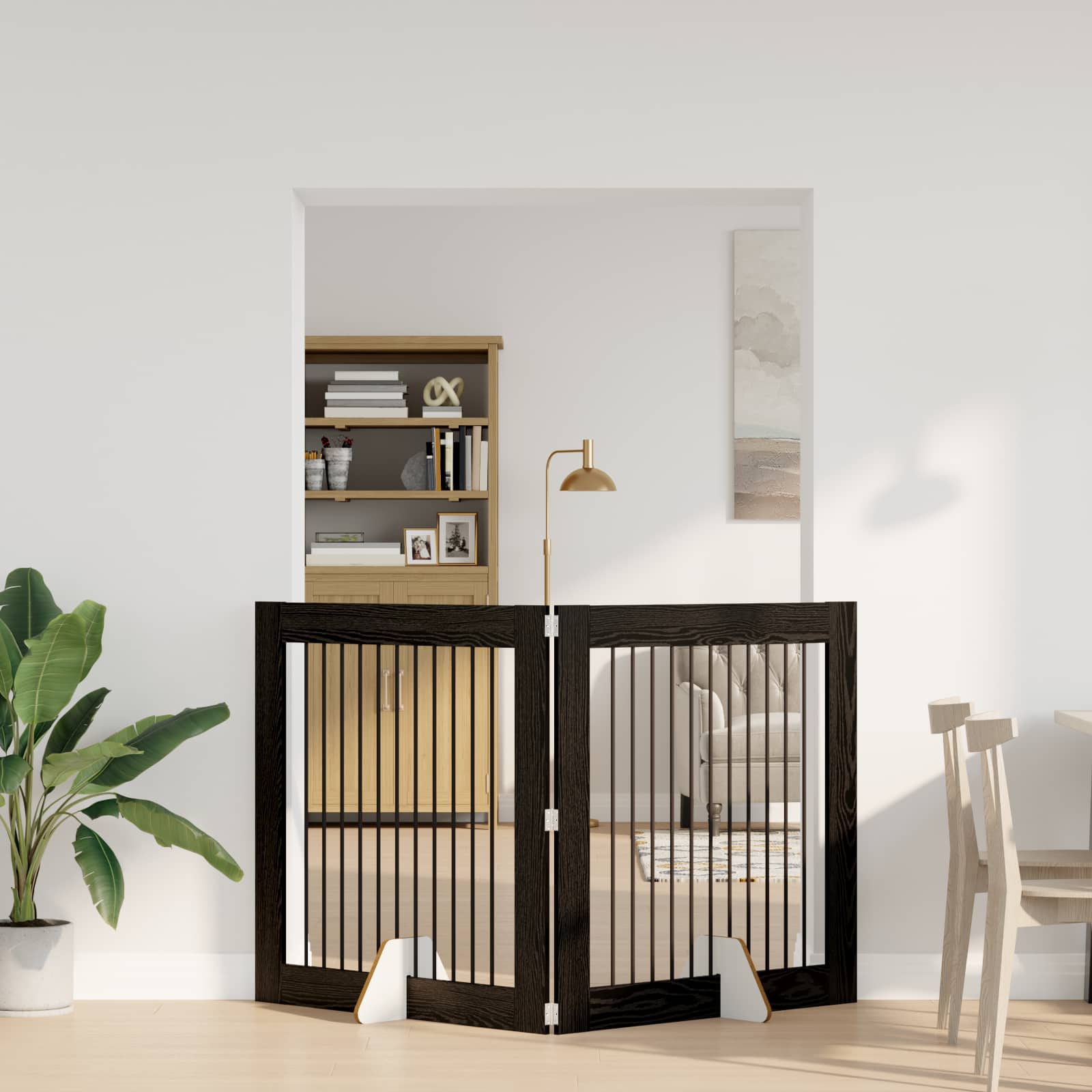 Vrata za pse s postoljem 2 pcs Crni hrast 100 x 100 cm