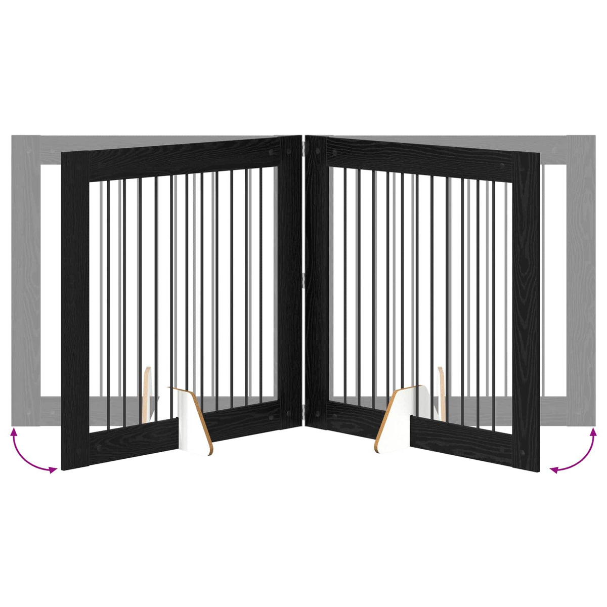 Vrata za pse s postoljem 2 pcs Crni hrast 100 x 100 cm