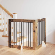 Vrata za pse s postoljem 2 pcs Staro drvo 100 x 100 cm
