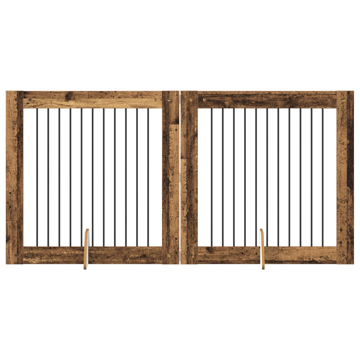 Vrata za pse s postoljem 2 pcs Staro drvo 100 x 100 cm