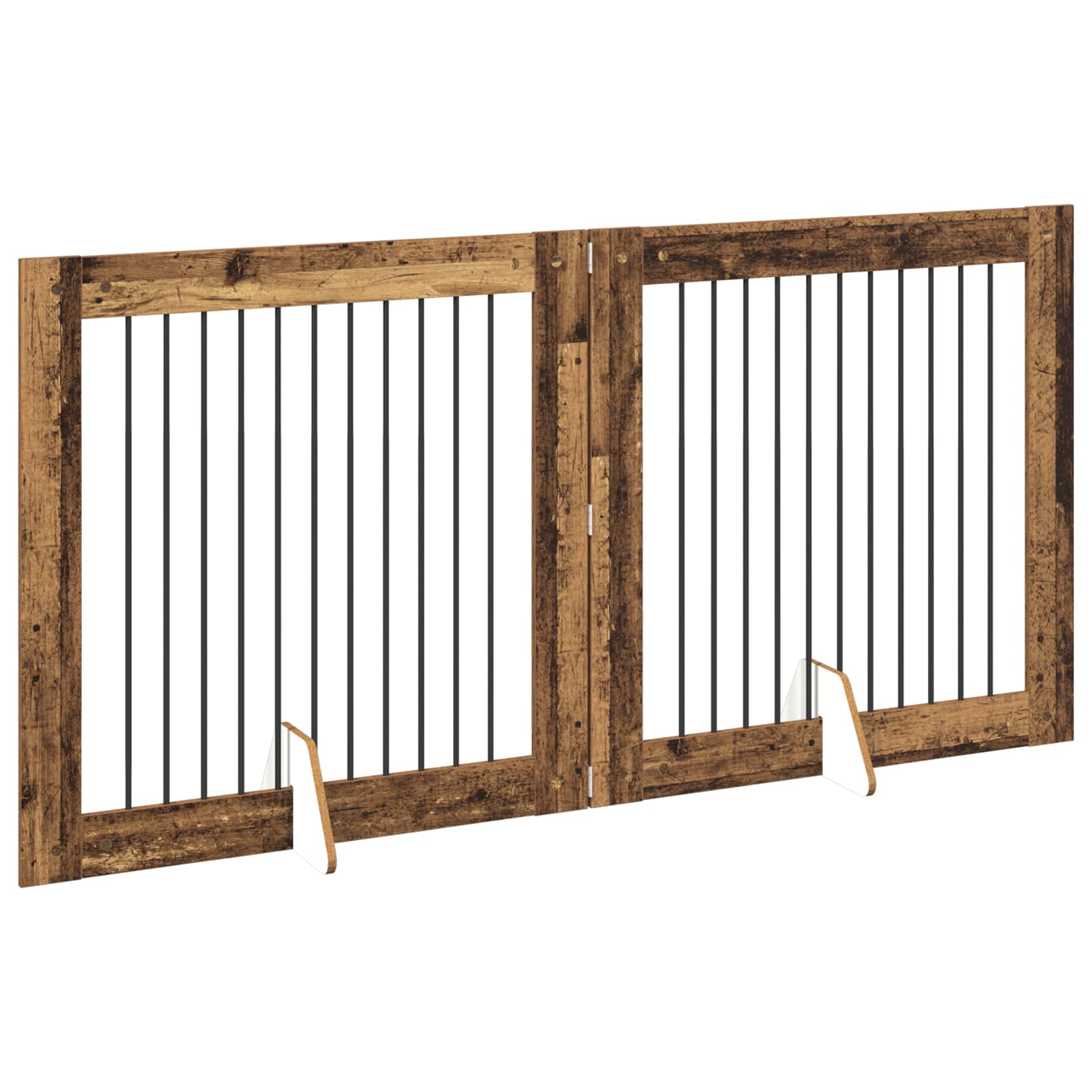 Vrata za pse s postoljem 2 pcs Staro drvo 100 x 100 cm