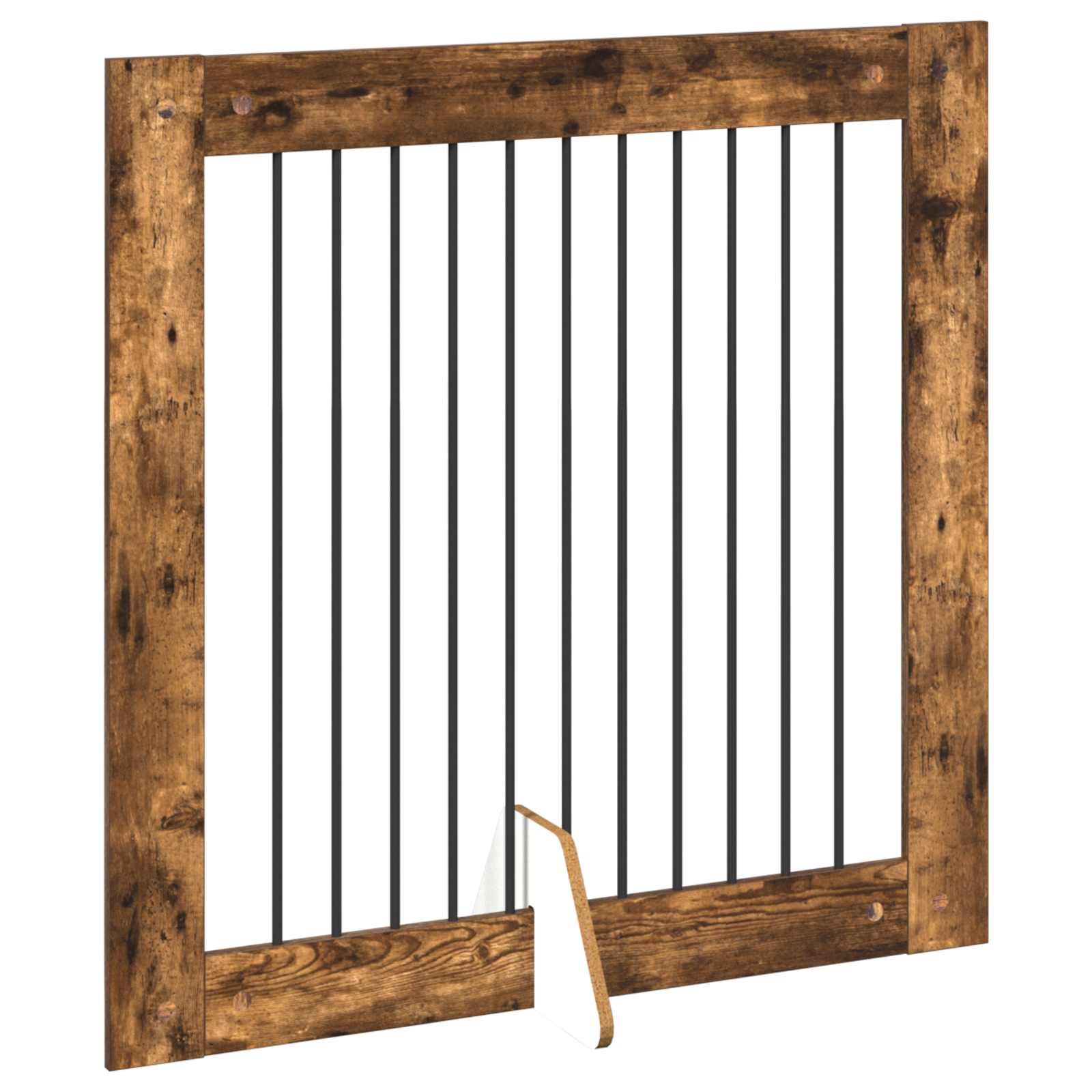 Vrata za pse s postoljem 4 pcs Dimljeni hrast 100 x 100 cm