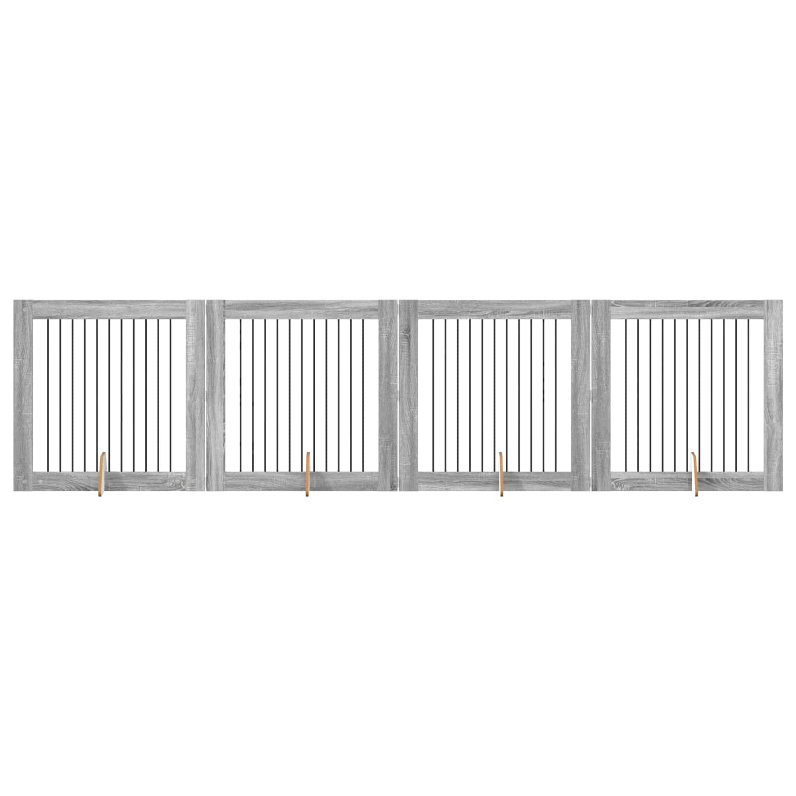 Vrata za pse s postoljem 4 pcs Siva sonoma 100 x 100 cm
