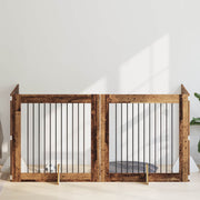 Vrata za pse s postoljem 4 pcs Staro drvo 100 x 100 cm