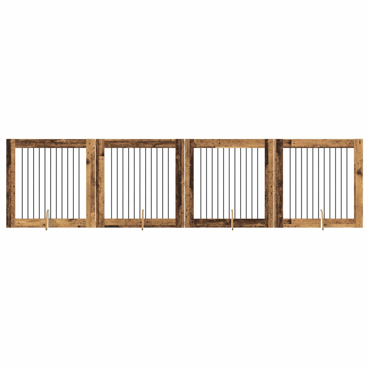 Vrata za pse s postoljem 4 pcs Staro drvo 100 x 100 cm