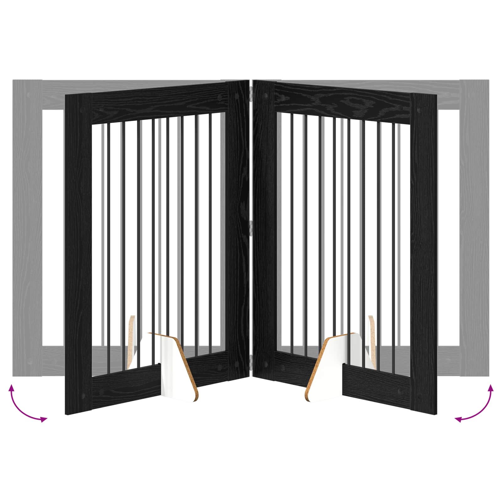 Vrata za pse s postoljem 2 pcs Crni hrast 80 x 100 cm