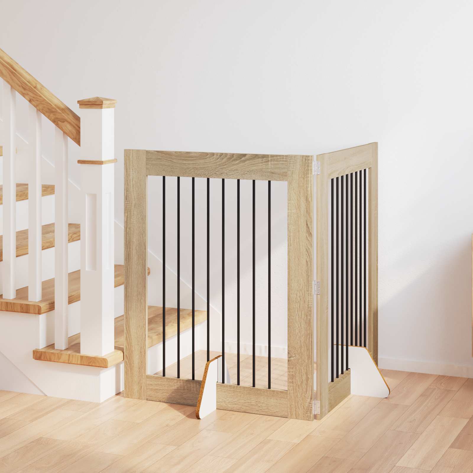 Vrata za pse s postoljem 2 pcs Hrast sonoma 80 x 100 cm