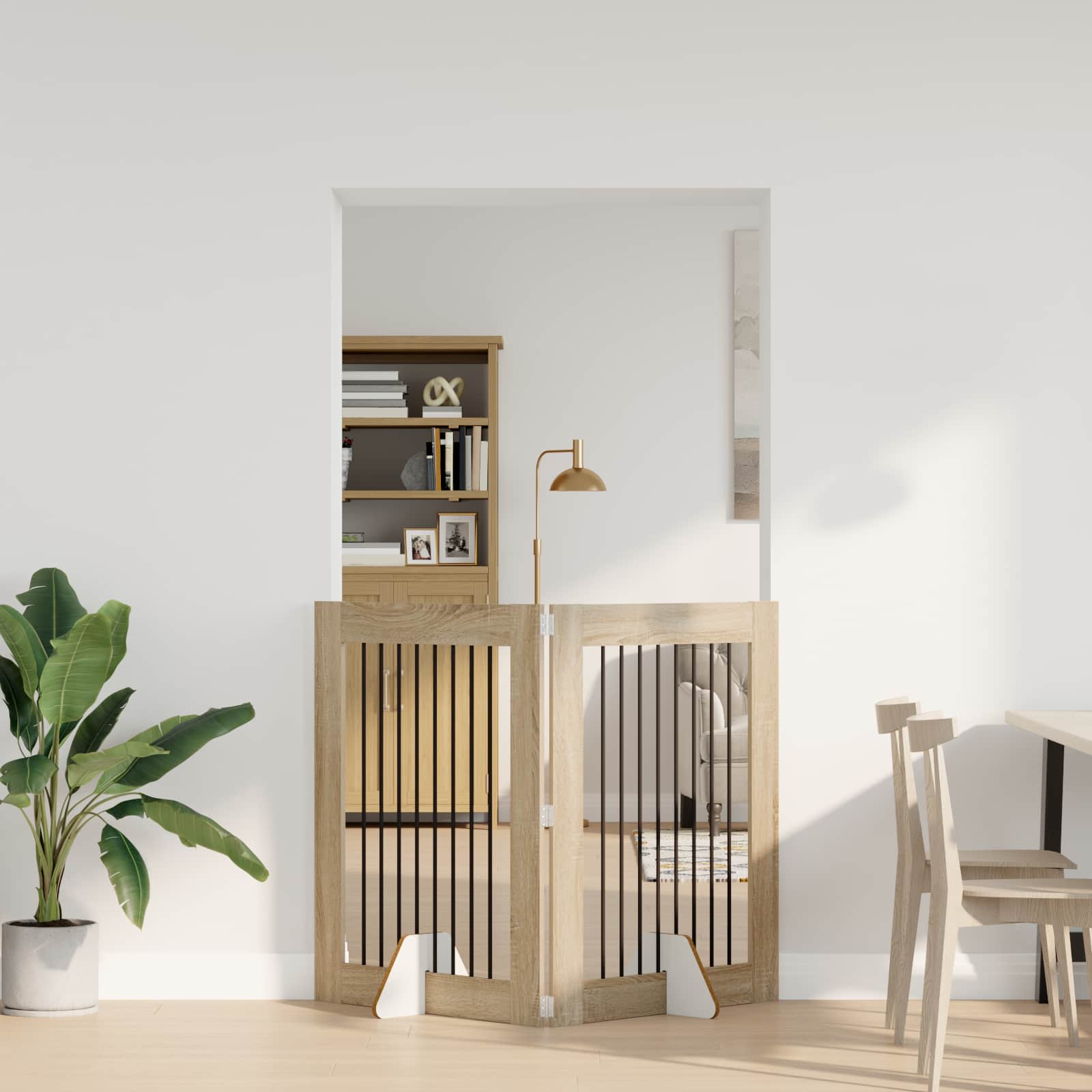 Vrata za pse s postoljem 2 pcs Hrast sonoma 80 x 100 cm
