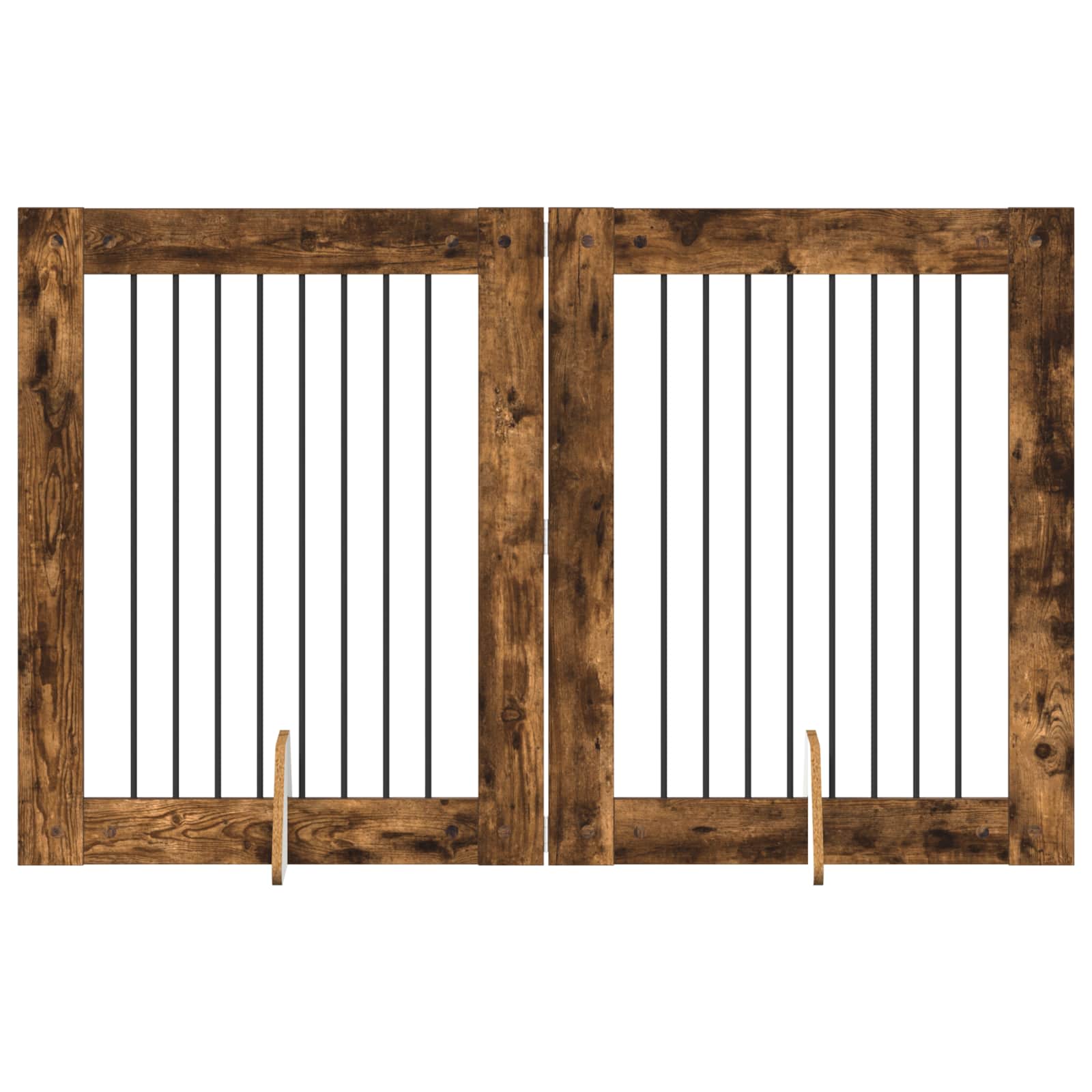 Vrata za pse s postoljem 2 pcs Dimljeni hrast 80 x 100 cm