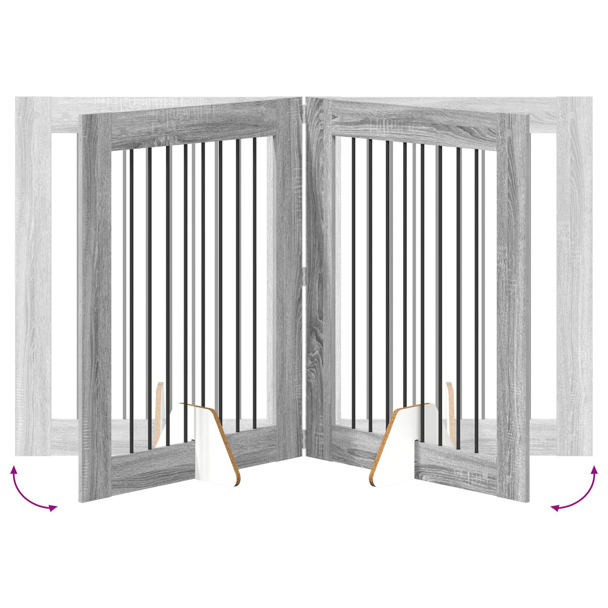 Vrata za pse s postoljem 2 pcs Siva sonoma 80 x 100 cm