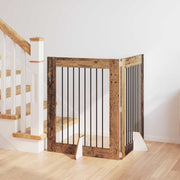 Vrata za pse s postoljem 2 pcs Staro drvo 80 x 100 cm