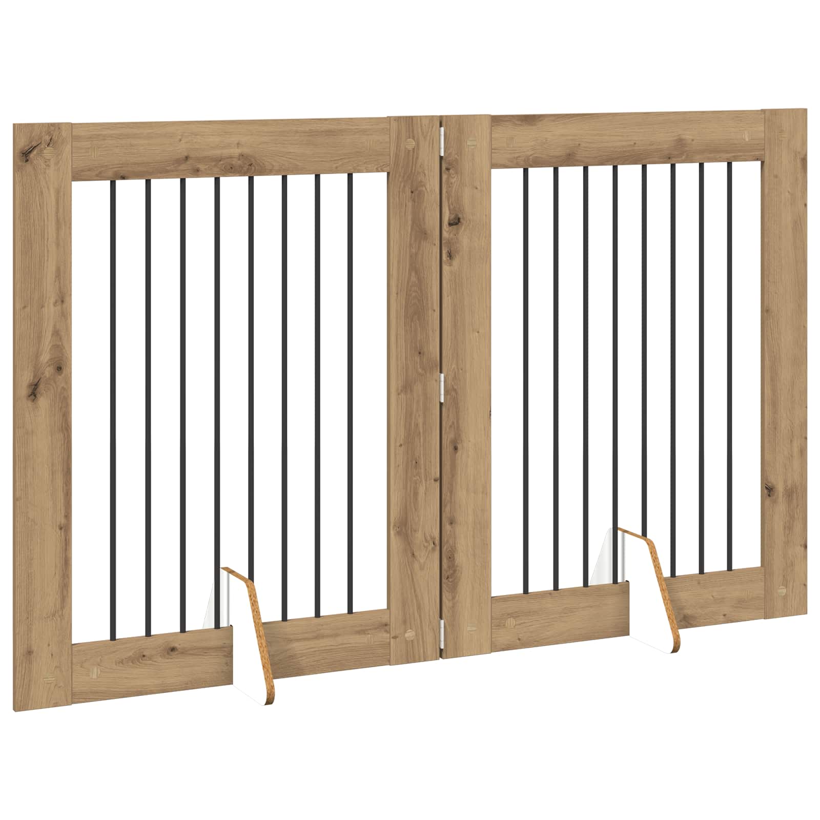 Vrata za pse s postoljem 2 pcs Hrast artisan 80 x 100 cm