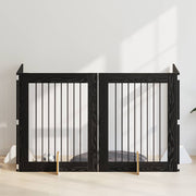 Vrata za pse s postoljem 4 pcs Crni hrast 80 x 100 cm
